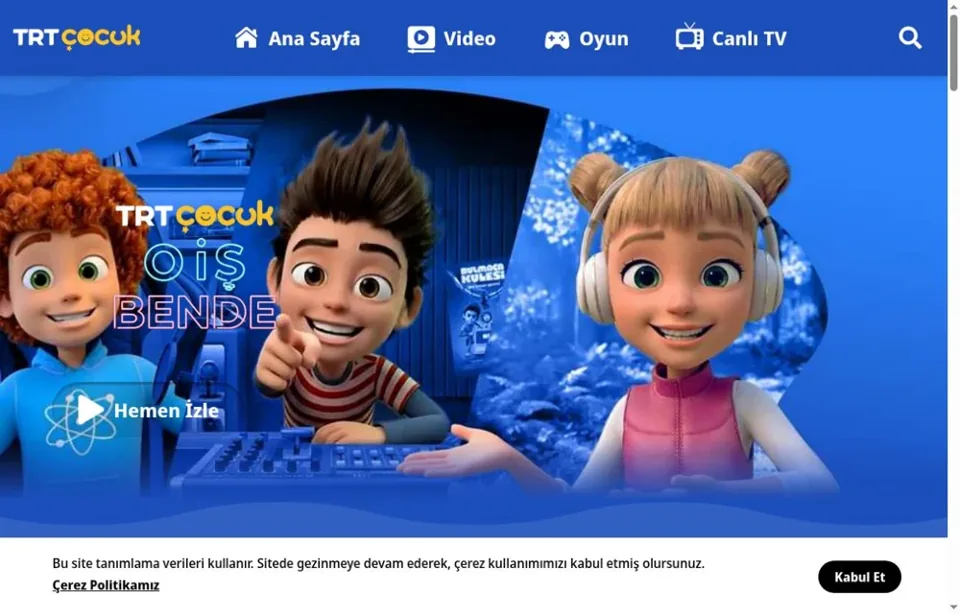 TRT Çocuk — 官网真实截图