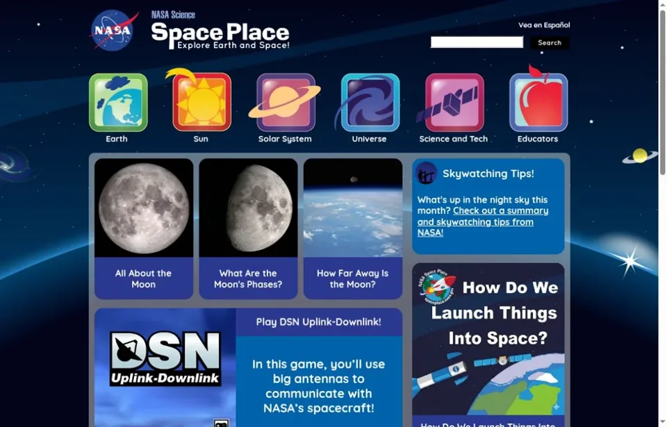NASA Space Place — 官网真实截图