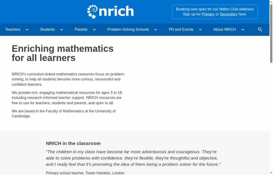 NRICH — 官网图片