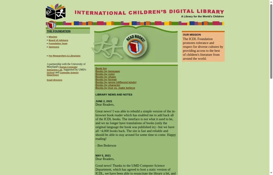 ICDL 国际儿童数字图书馆 — 官网图片