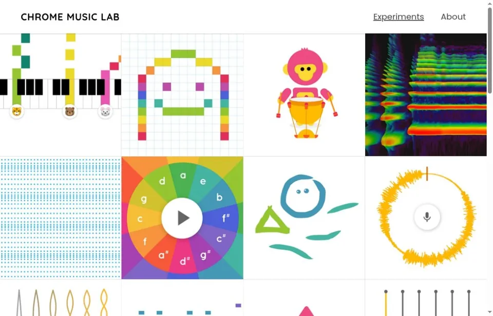 Chrome Music Lab — 官网图片